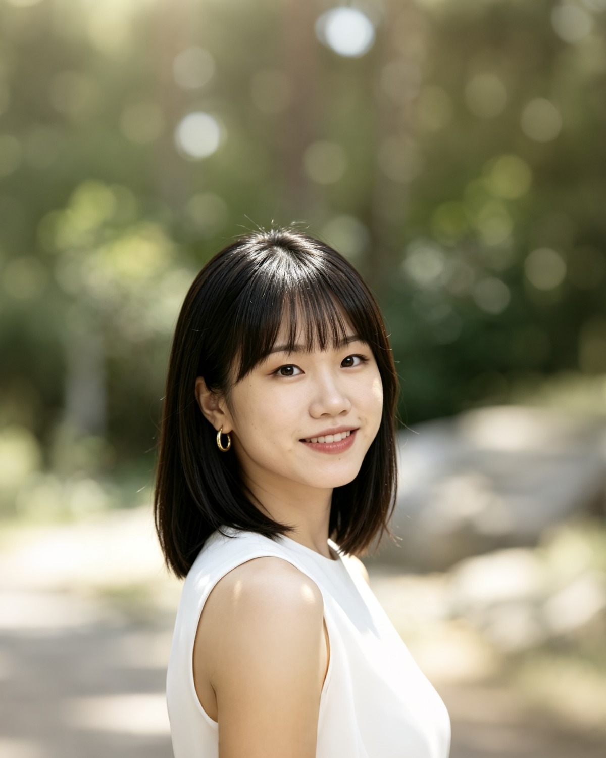 Portrait of Ziwen Mei outdoors