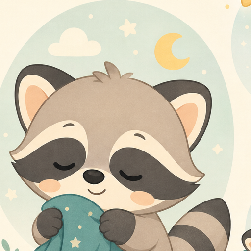 Hello Sleep app icon — a sleeping raccoon